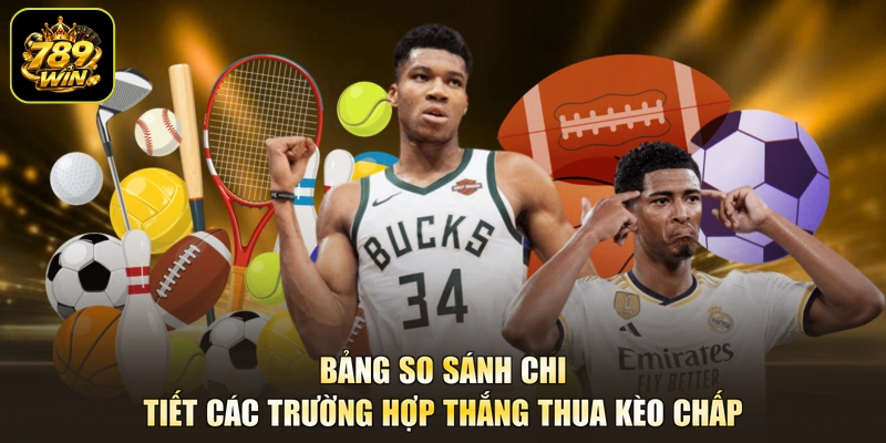 Bảng so sánh chi tiết các trường hợp thắng thua kèo chấp